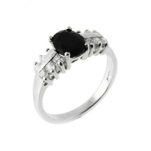 CZ Solitaire Studded Jeweled Fashion Silver Ring