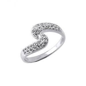 Jeweled Fashion Silver Ring 