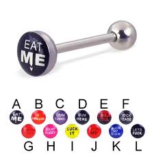 Tongue rings with saying