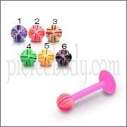 The perfect accessory for your eye piercing: Tiger Zebra print UV fancy balls