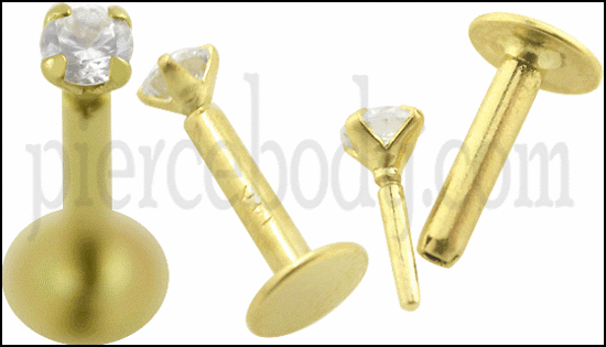 gold labret jewelry