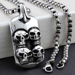 Pendant for the goth- the gothic skull stainless steel casting pendant