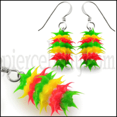 Green and Red Pineapple Dangling Silicone Earring