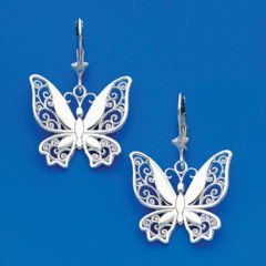 925 Sterling Silver Butterfly Earring
