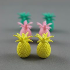 Blue And Pink Pineapple Dangling Silicone Earring