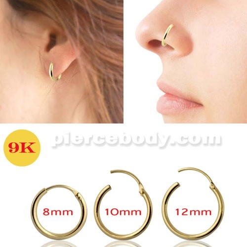 9K Gold Segment Hoop Nose Ring