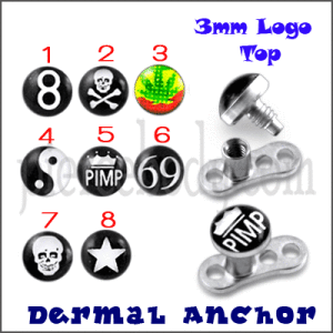 Dermal Anchor Piercing with logo Top