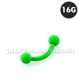 Neon Green 316L Surgical Steel Curved Barbells