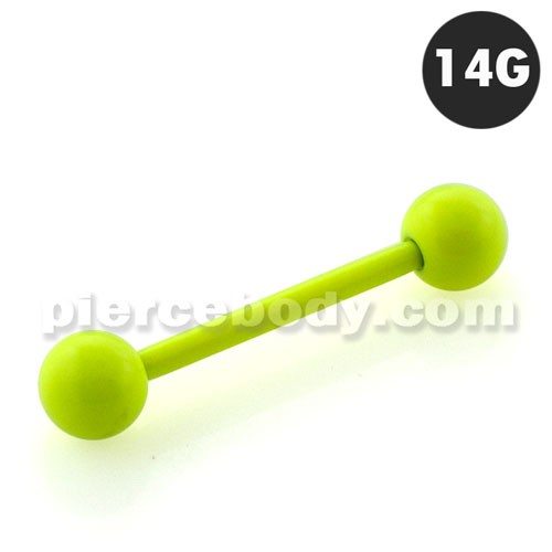 Neon Yellow 316L Surgical Steel Straight Barbells