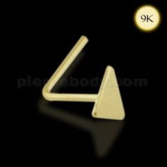 Triangle Sparkle: 9K Gold Straight End Jeweled Nose Stud