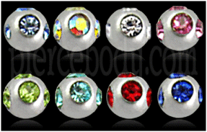 316L Surgical Steel Multi Stone Ball