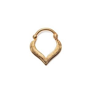 Hinged Septum Clicker nose ring jewelry Gold Plated