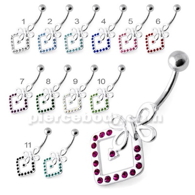 butterfly silver non dangling belly rings