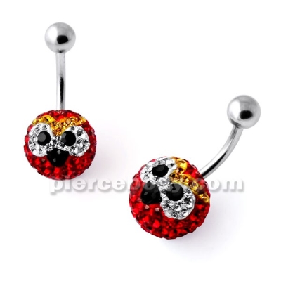 angry birds crystal belly ring