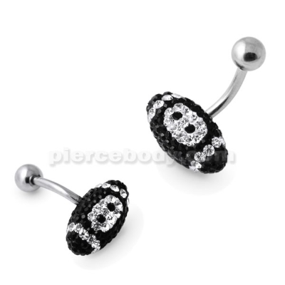  black crystal belly button rings
