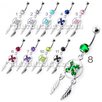  dream catcher silver belly ring