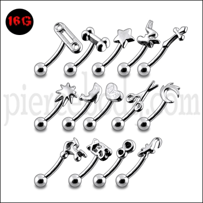  silver surgical curved barbell