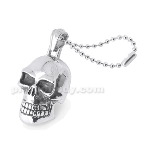 stainless steel burning skull pendant