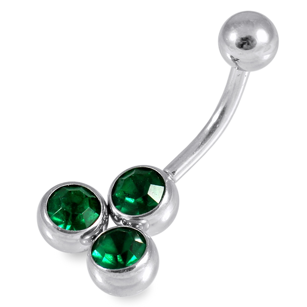 Wholesale Bagains for Tri Stone 316L Surgical Steel Belly Ri