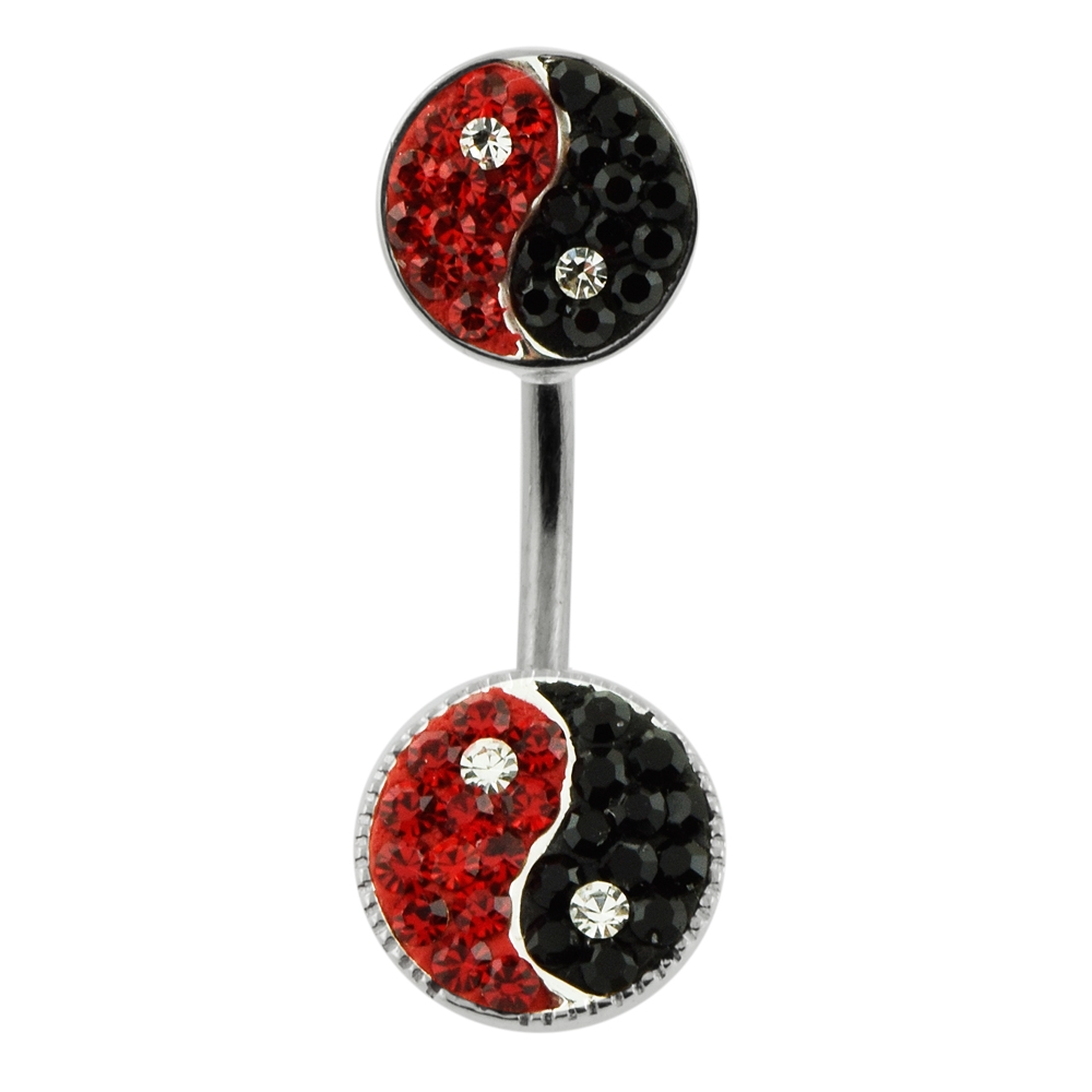 Twin Ying Yang Spinal Unique Belly Button Rings