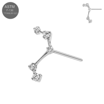 ASTM F-136 Titanium CZ Celestial Threadless Top | Universal 18G/16G Fit
