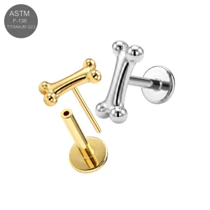 ASTM F-136 Titanium Mini Bone Bar Threadless Labret (18G/16G)