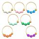 14K Yellow Gold Opal Stones Hoop Nose Ring