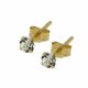 9K Gold 3mm Round Crystal Jeweled Ear Stud