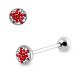 Tongue Barbell With Red Star Crystal Covered Epoxy Body Jewelry