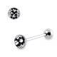 316L Surgical Steel Tongue Barbell With Epoxy Covered Crystals