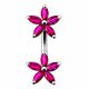 Twin Daisy Flowers Spinal Belly Button Ring