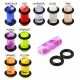Grooved Cylindrical Marble Designed UV Acrylic Ear Plug with O-Rings