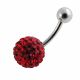 Red Crystal Stone Belly Ring FDBLY042