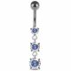 Moving Jeweled Charms Belly Ring
