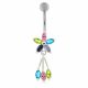 Moving Jeweled Flower Shaped Navel Body Jewelry