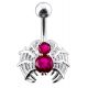 Jeweled Spider In Web Navel Ring