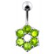 Jeweled Mini Flower  Non-Moving  Belly Ring