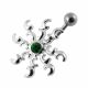 Jeweled Tribal Sun Non-Moving Belly Ring