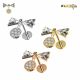 CZ Jeweled Bowtie With Dangling Ball Internally Threaded 316L Surgical Steel Screw Fit Tragus Piercing
