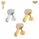 316L Surgical Steel Micro CZ Jeweled Key Helix Tragus Cartilage Flat Back Piercing