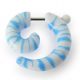 Hand Painted Blue And White Spiral Fake Ear Plug