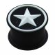 Embossed White Star Silicone Ear Plug