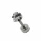 Surgical Steel Tragus Bar with Clear Heart Gem Top and Disc Base