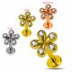 Surgical Steel Daisy Flower Cartilage with 5 CZ Tragus Earring