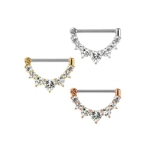 Heart Jeweled Nipple Clicker Piercing Jewelry