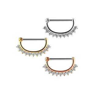Jeweled Round Nipple Clicker Piercing Jewelry