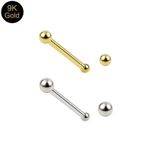 14K Gold Ball End Nose Pin