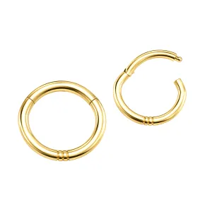 14K Gold Oval Shape Classic Hinged Segment Clicker Ring