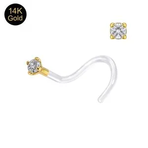 Bio-Plast Nose Screw with 14K Gold Head with 1.5MM Stone