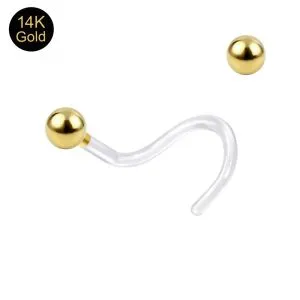 Bioplast Nose Screw with 14K Gold Ball Head
